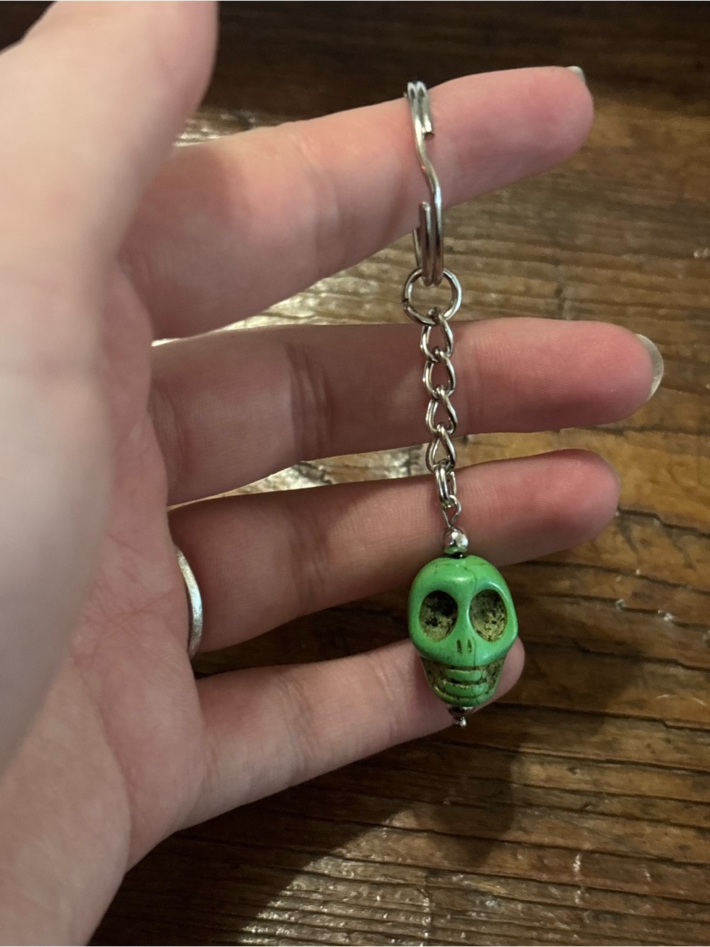 Green Skull Charm Keychain - Women's Jewelry